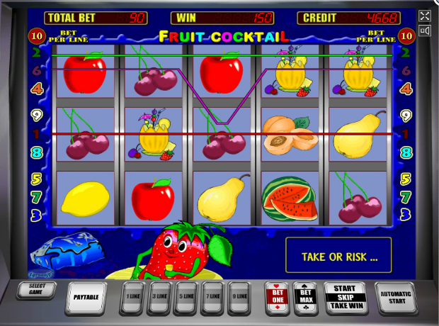 Игровой автомат Fruit Cocktail - золотые фрукты уверенным в себе игрокам казино Вулкан