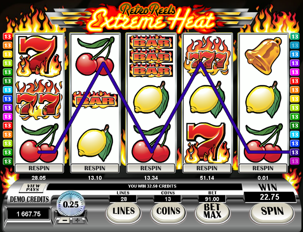 Игровой автомат Retro Reels Extreme Heat - огненный слот для игроков казино Вулкан