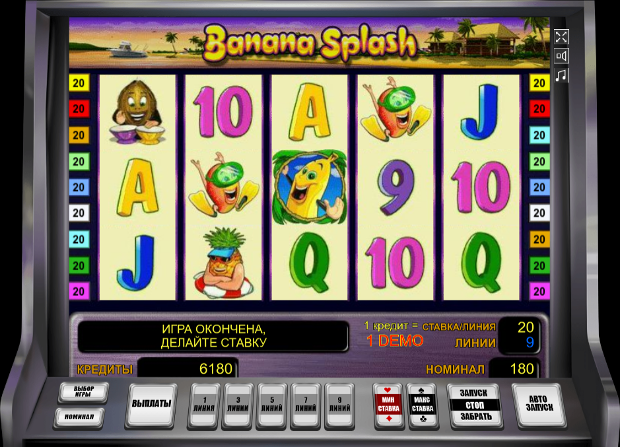 Играйте в автомат Banana Splash и получайте призы и бонусы в казино Вулкан Гранд