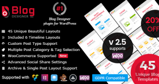 Blog Designer PRO v3.3 NULLED - конструктор новостей WordPress