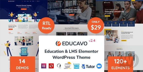 Educavo v2.8.6 NULLED - тема WordPress для онлайн-курсов и образования