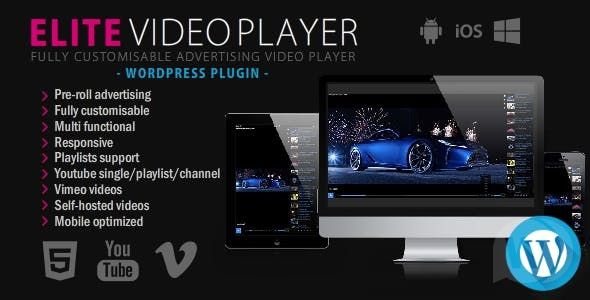 Elite Video Player WordPress plugin v6.7.0 - видеоплеер для WordPress