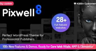 Pixwell v9.3 - современная новостная тема WP