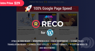 Reco v4.7.0 NULLED - шаблон для блога или новостного сайта WordPress